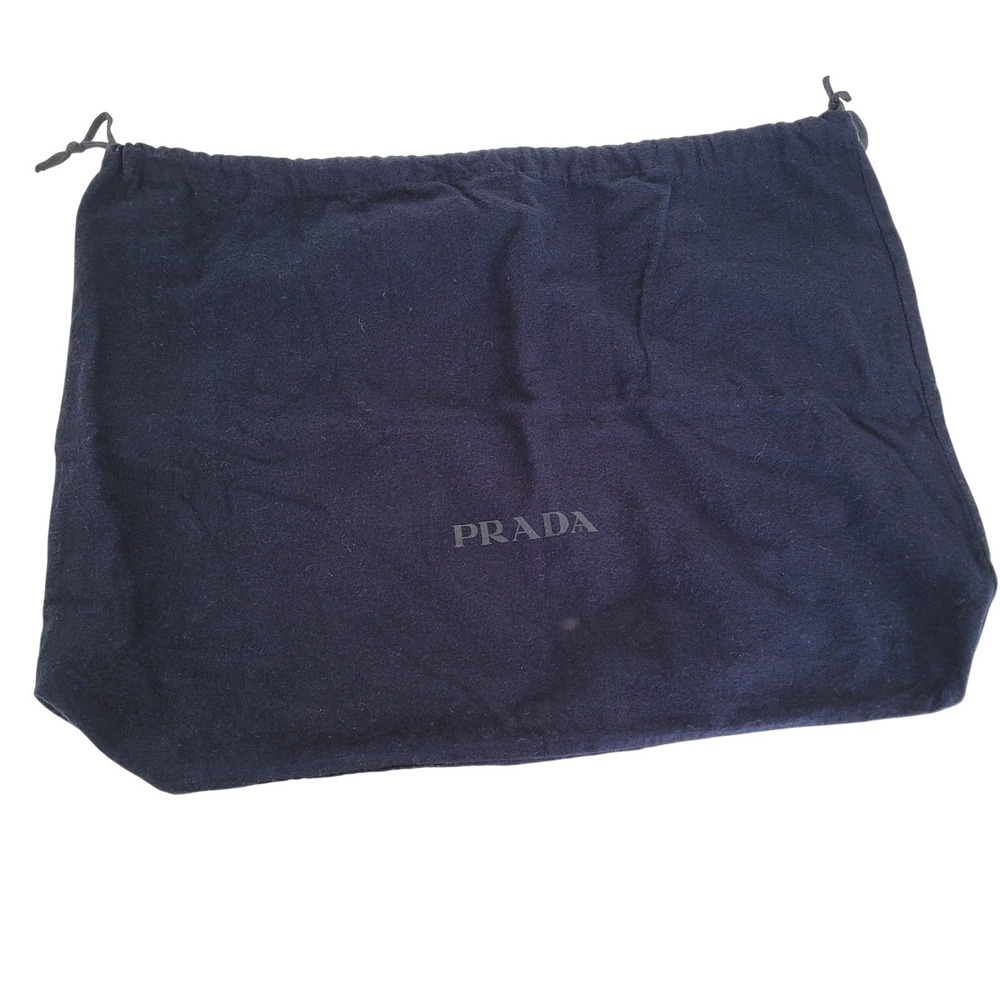 Prada Navy Blue Cotton Drawstring Dust Bag Large Handbag Accessory Storage